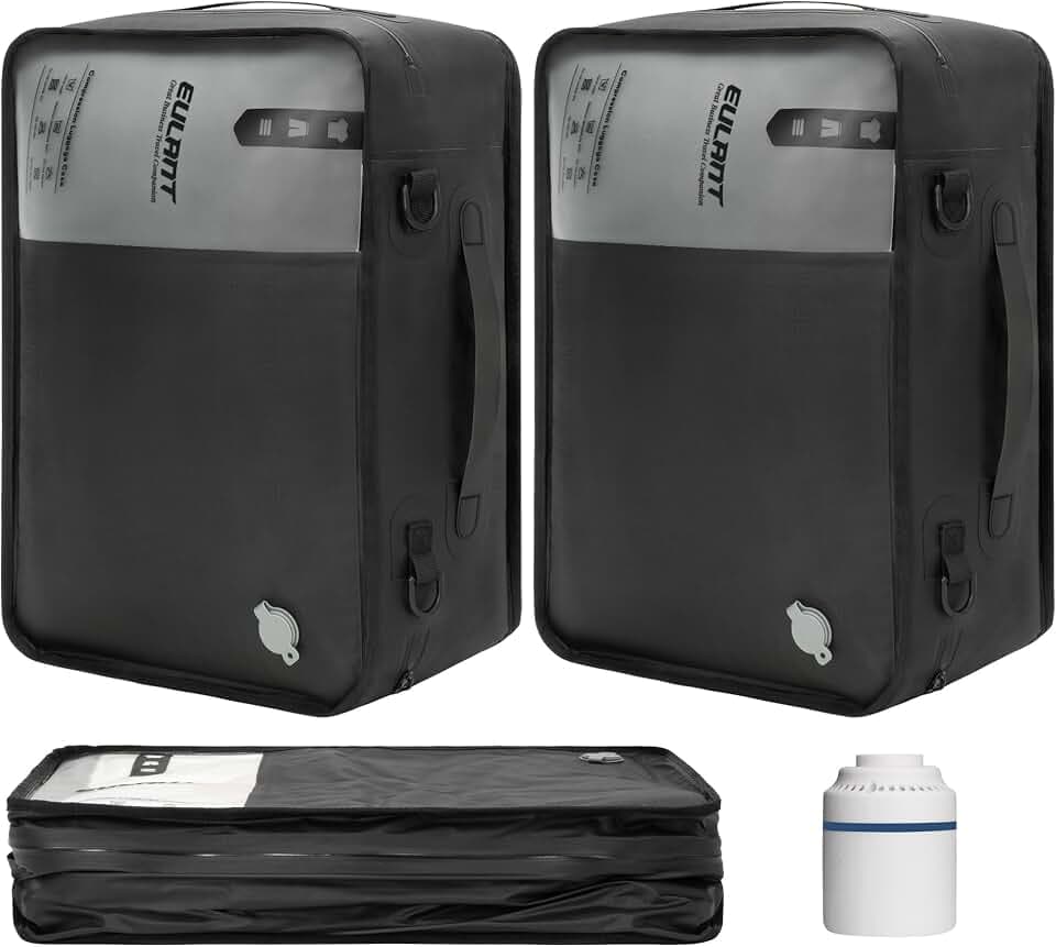 EULANT 20'' Vakuumbeutel mit Pumpe für Reisen für Business Anzug, Wasserdicht TPU Kompressions Vacuum Bags für koffer für Geschäftsreisen, mit Luftdichtem Reißverschluss IP67 & Große Öffnung