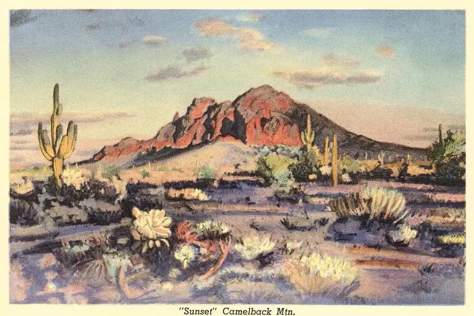 ART.COM Wall Art Print Sunset, Camelback Mountain, Arizona, 36" x 24"
