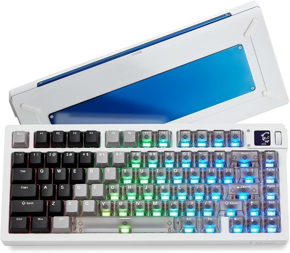 Akko MOD007 V5 HE Wired Rapid Trigger Gaming Keyboard Quick Release Aluminum Wired Keyboard with Personalized Screen FR4 Plate White, Astrolink Switch