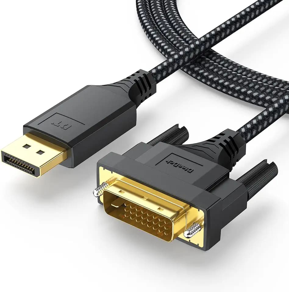 DisplayPort to DVI Cable, 6ft Display Port to DVI Cord Braided, 1080P@60Hz