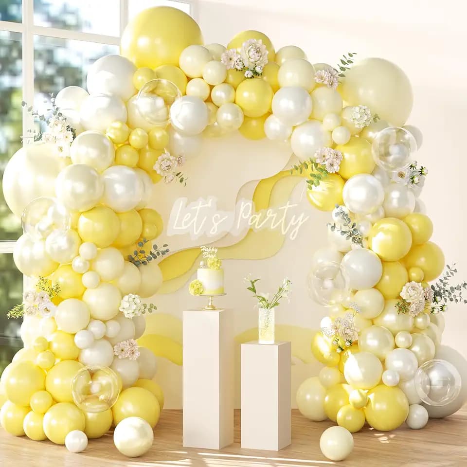 Yellow Balloon Arch Kit for Bee Lemon Birthday Party Decorations