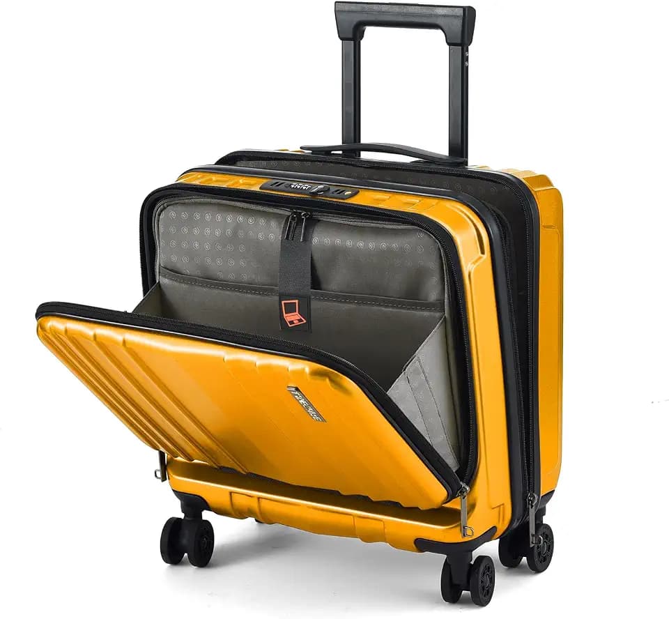 TydeCkare 16-Zoll-Handgepäck Koffer mit 2 Laptopfächern mit Spinnerrädern