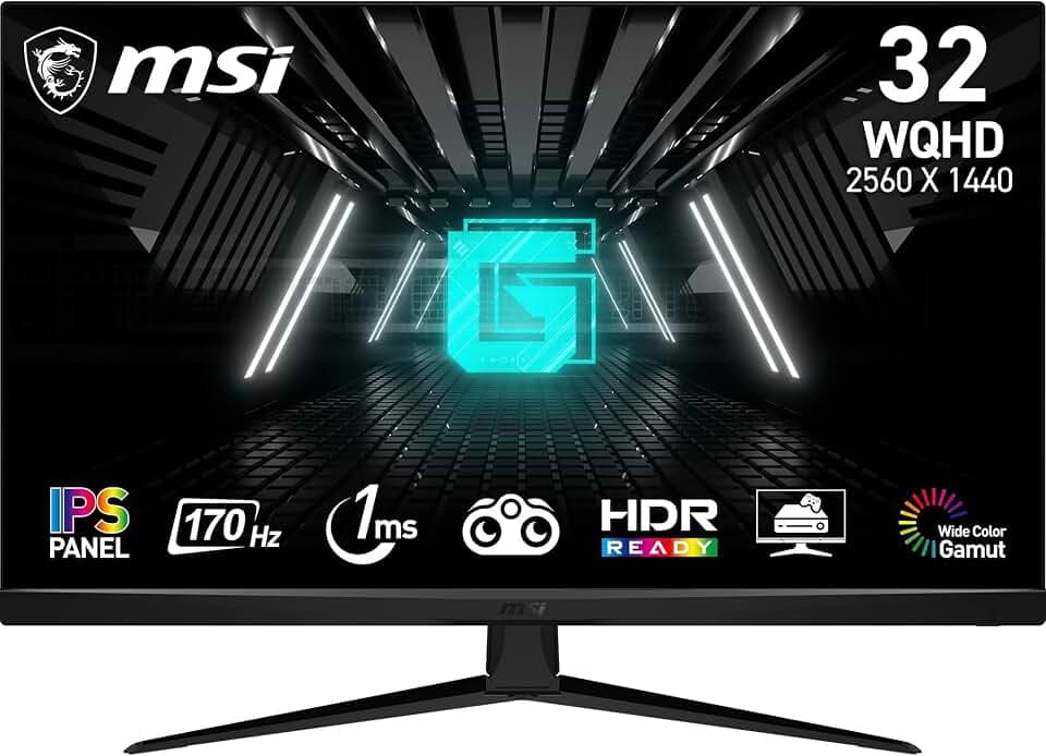 MSI G321Q Gaming-PC-Monitor 31,5 Zoll WQHD IPS-Panel, 2560x1440, 170Hz/1ms, 16:9, G-Sync kompatibel, DisplayPort 1.2a, HDMI 2.0b