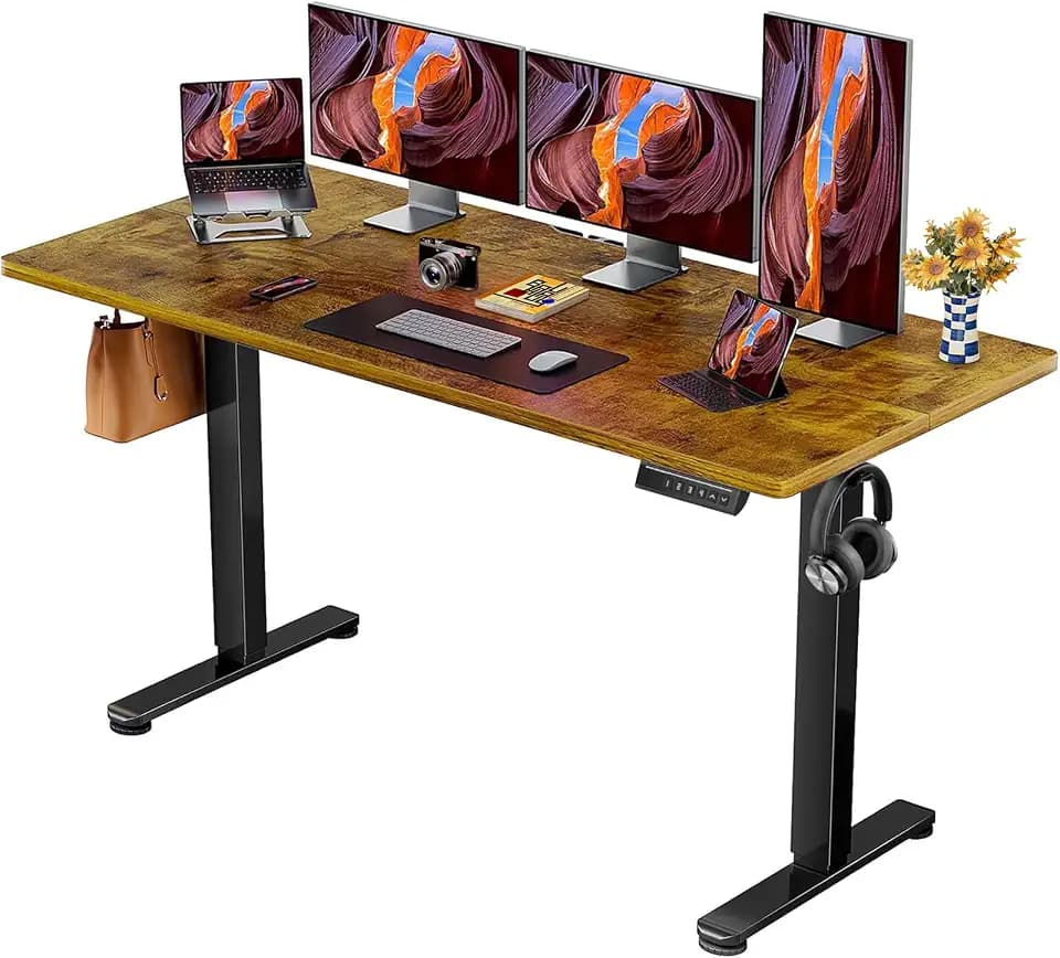 ErGear Höhenverstellbarer Schreibtisch 160x80cm 4-Speicher Geteilte Platte