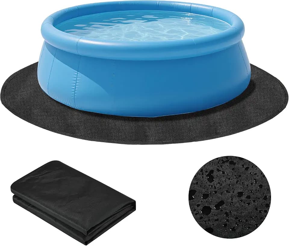 CIEOVO 8 FT Round Pool Liner Pad for Above Ground Swimming Pools - Protects Pool Liner Outdoor Pool Mat for Pool Bottom Liner Protector to Prevent Punctures Extend Liner Life