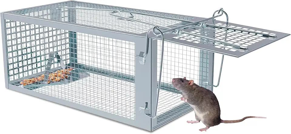Mausefalle Lebend, Rattenfalle Lebendfalle XL Groß Tierfalle Wiederverwendbare Mäuse Falle Lebend Käfig für Innen & Aussen, 100% Effektiv & Verletzungsfrei