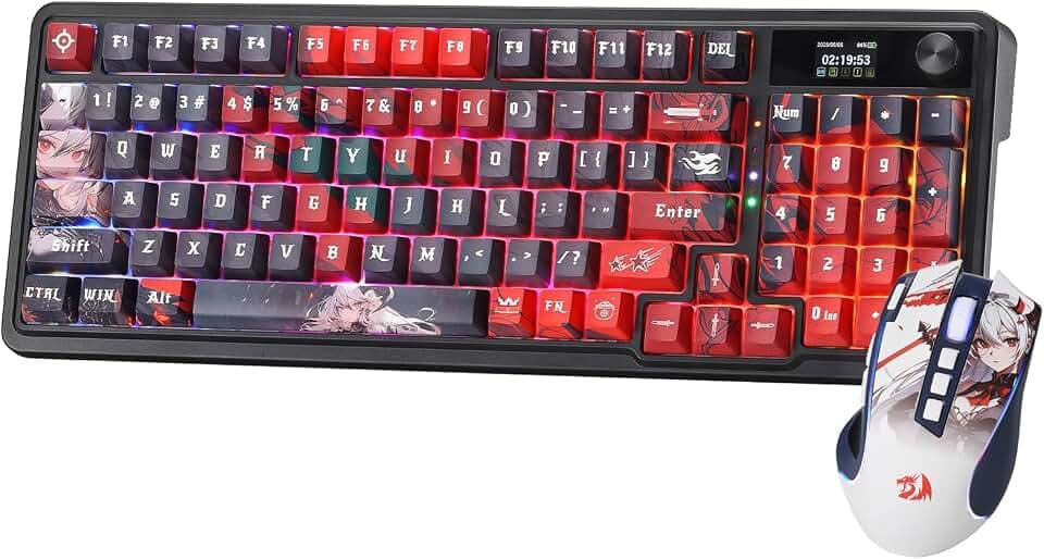 Redragon Anime Keyboard & Mouse Combo, K719 PRO KB + M612AK 8000 DPI Mice