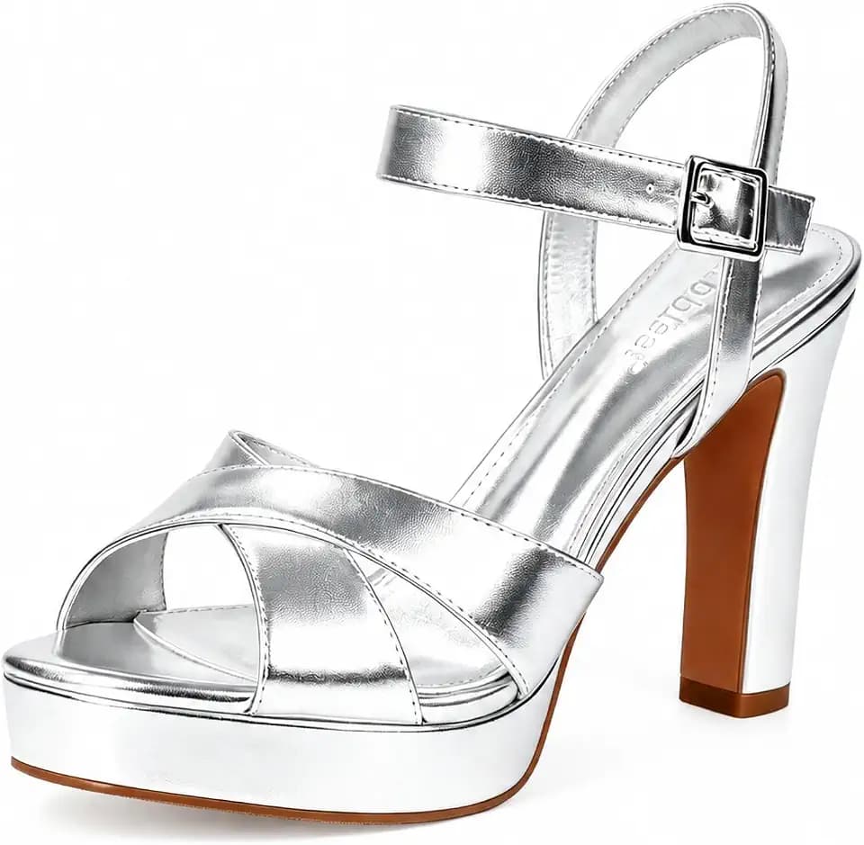 Platform High Heels for Women Chunky Heel Open Toe Wedge Shoes