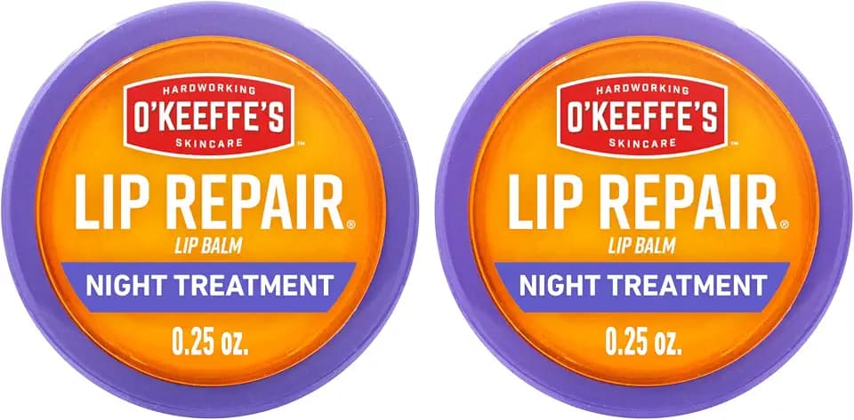 O'Keeffe's Lip Repair Night Treatment Balm, 0.25 oz Jar, 2-Pack