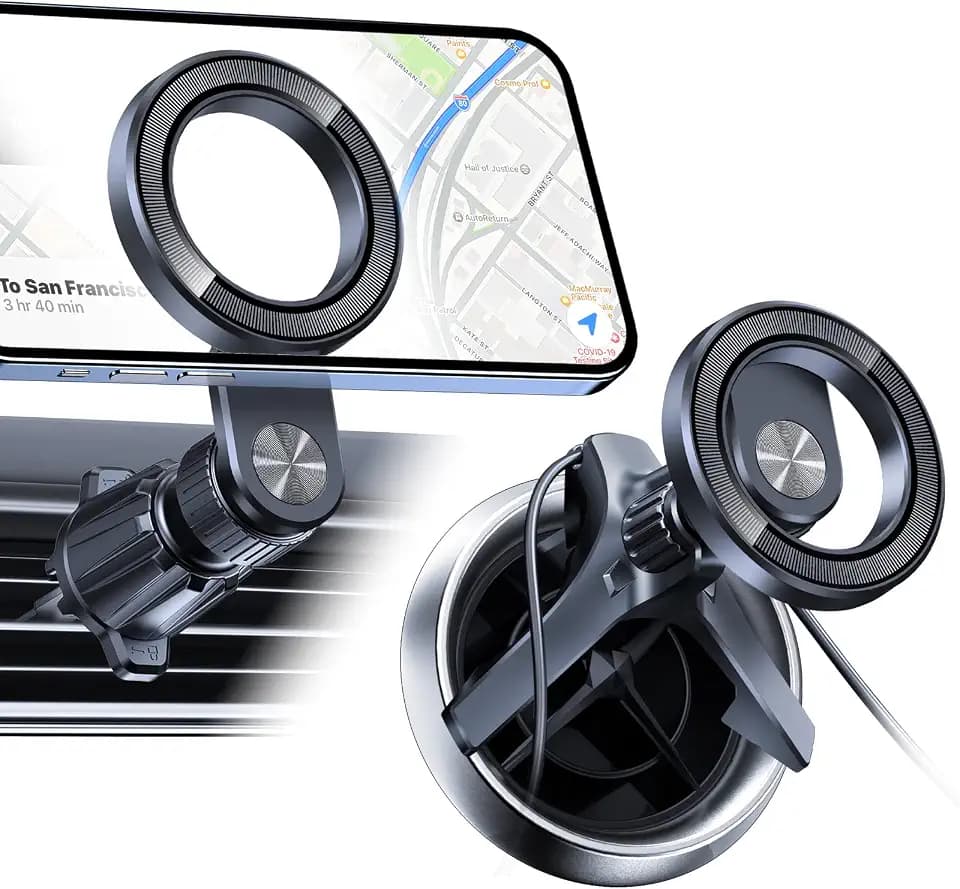 OQTIQ for MagSafe Car Mount, 360° Adjustable 17 N52 Strong Magnets, Air Vent Phone Mount Compatible with iPhone 12-17 Series and Phones with MagSafe Case