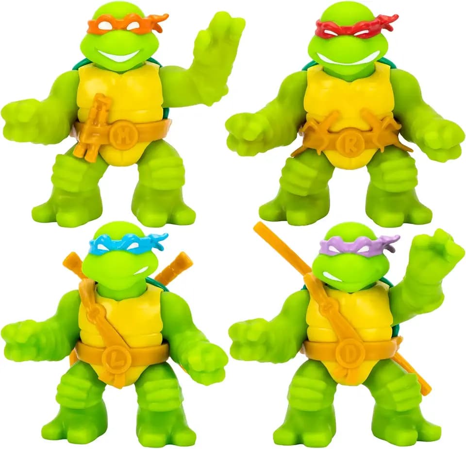 Heroes of Goo Jit Zu Teenage Mutant Ninja Turtles | 4 Pack | Super Oozy Toy Figures | Donatello, Michelangelo, Leonardo & Raphael | with Different Colored Mutations