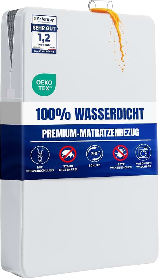 Premium Wasserdicht Matratzenbezug 160x200x20 cm mit Reißverschluss