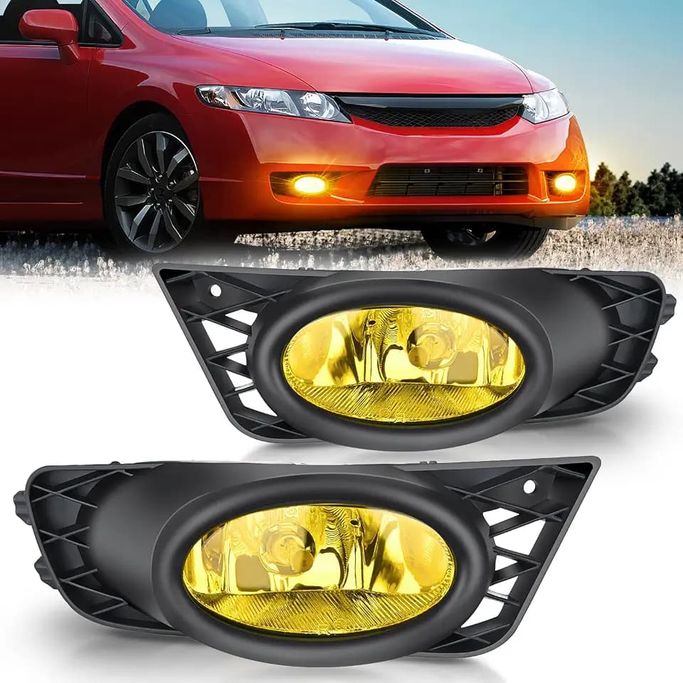 Nilight Fog Light Assembly for 2009 2010 2011 Honda Civic Sedan 4 Door