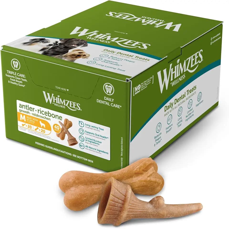 WHIMZEES Gemischte Vielfaltsbox Kauknochen M, 40 Stück – Zahnpflege