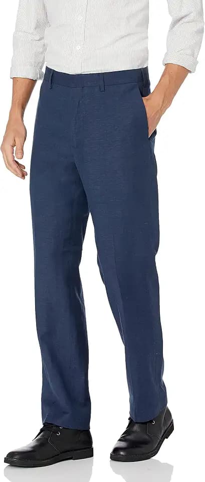 Cubavera Men's Flat Front Linen Blend Dress Pant (Waist Size 30 - 54 Big & Tall)