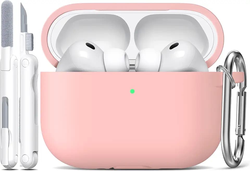 R-fun for AirPods Pro 3 Case Soft Silicone Protective Cover, Sand Pink