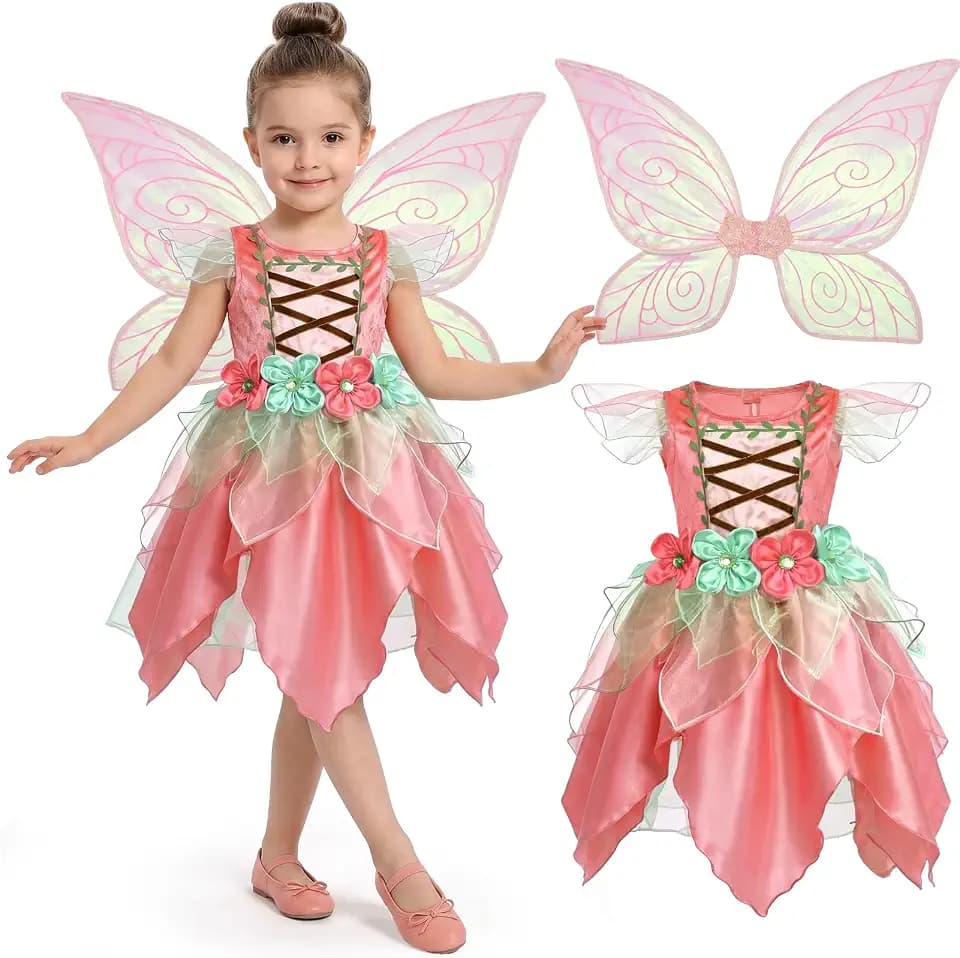 Latocos Fairy Dress Costume for Girls Toddler Fairy Dresses Butterfly Wings