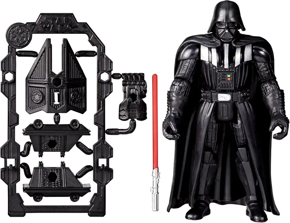 STAR WARS ActionVerse Darth Vader 4.5-Inch Action Figure & Accessories, Reusable Accessory Storage Rack, Toys for Boys & Girls Ages 4+