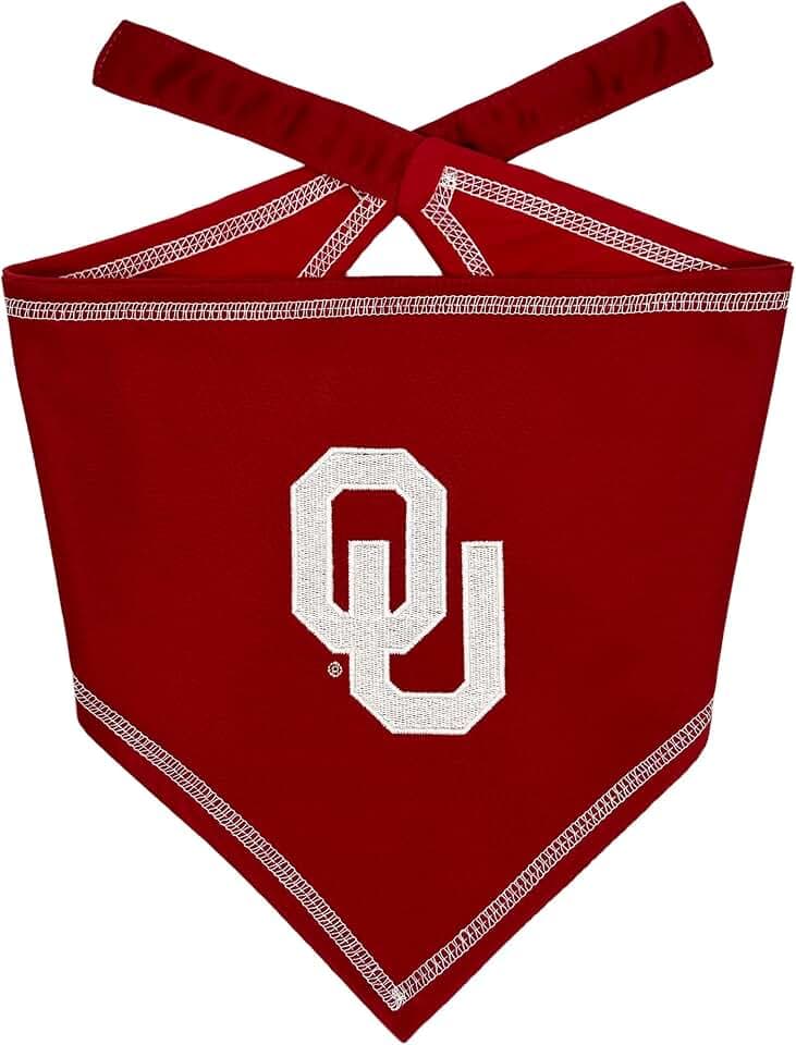 Pets First NCAA Oklahoma Sooners TIE Bandana, Size Small/Medium. Dog Bandana Scarf Bib for Pet Cat Dog. The Ultimate Game-Day, Party Bandana