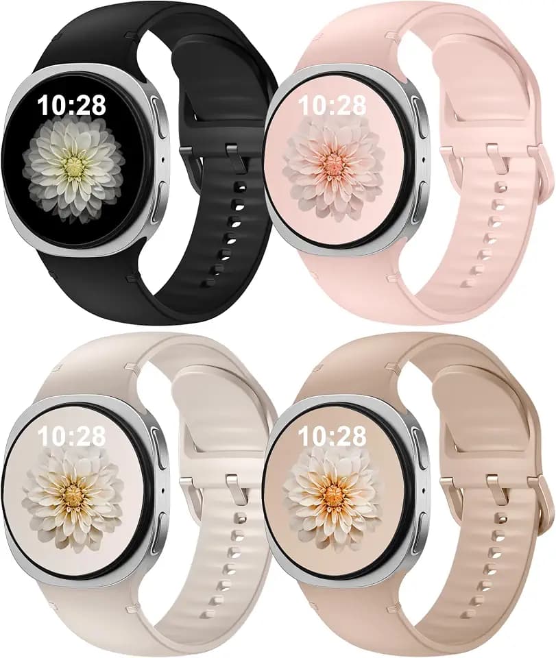 4 Pack Sport Band for Galaxy Watch 8/9 40mm 44mm/Watch 8 Classic 46mm Women