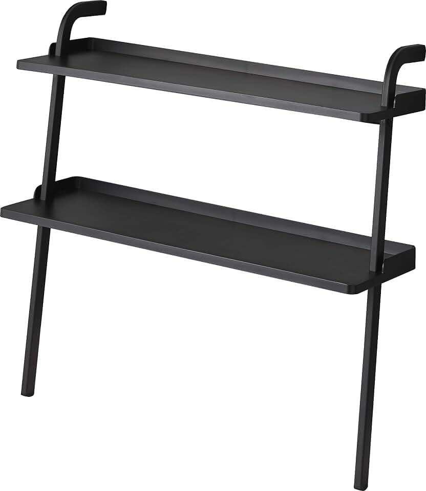 YAMAZAKI 5046 FRAME Lehnendes Kinder-Schuhregal, schwarz, Stahl/ABS-Harz/Silikon, minimalistisch, 22 x 50 x 48 cm (L x B x H)