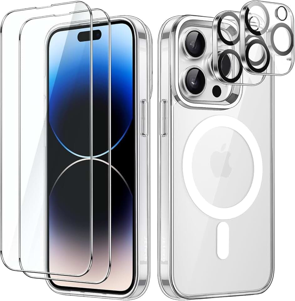 5-in-1 Clear MagSafe Case for iPhone15 Pro Max with Screen Protector