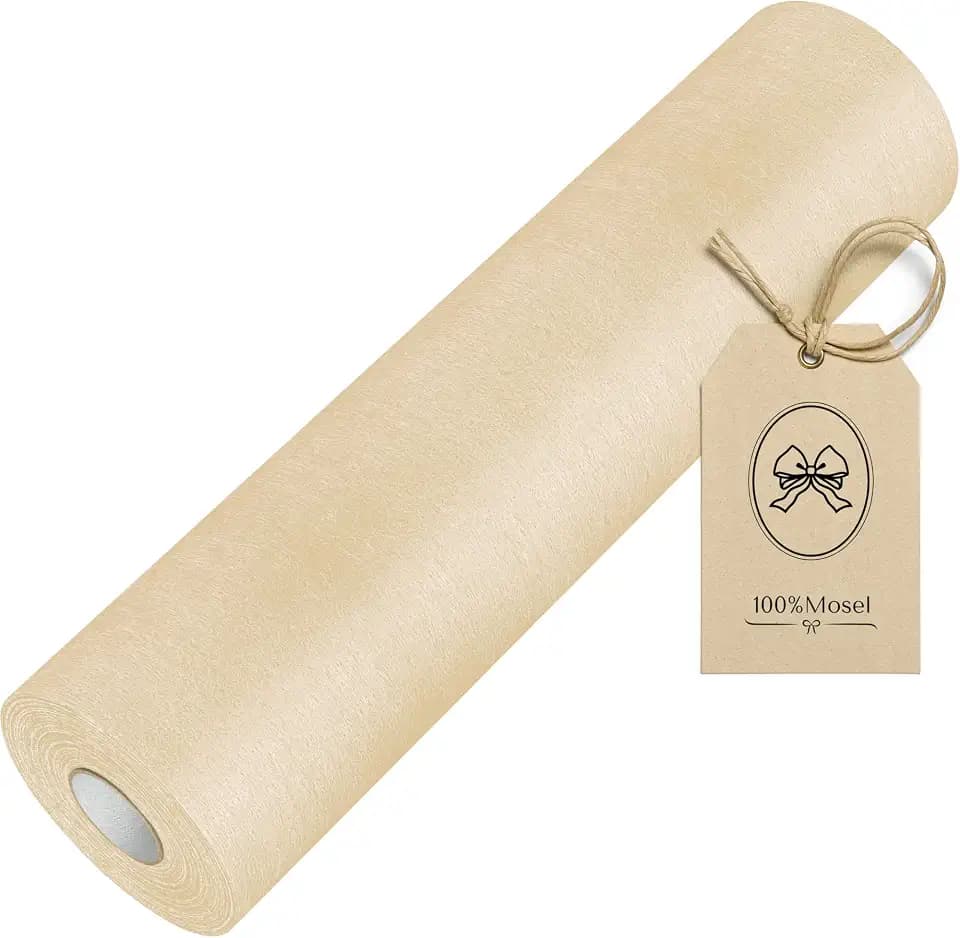 100%Mosel Vlies Tischläufer, in Sand Beige (30 cm x 25 m), Tischband