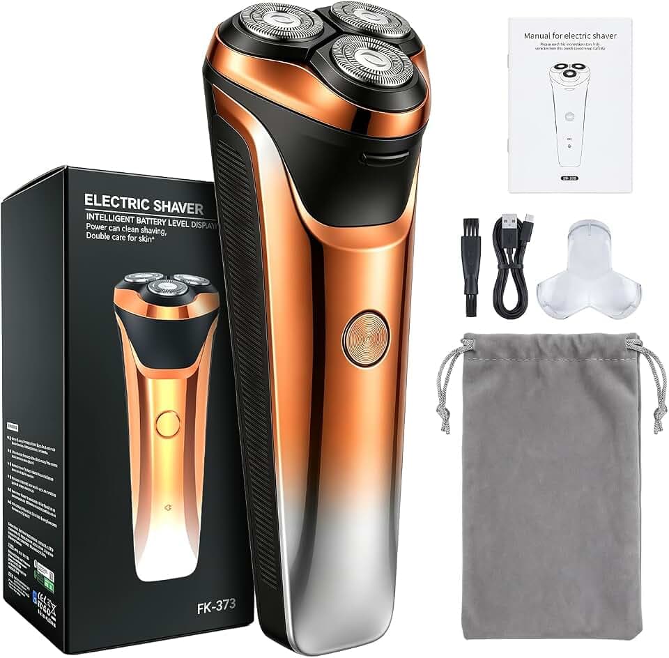 Electric Razor for Men, Wet & Dry USB-C Shaver,Pop-up Trimmer Orange