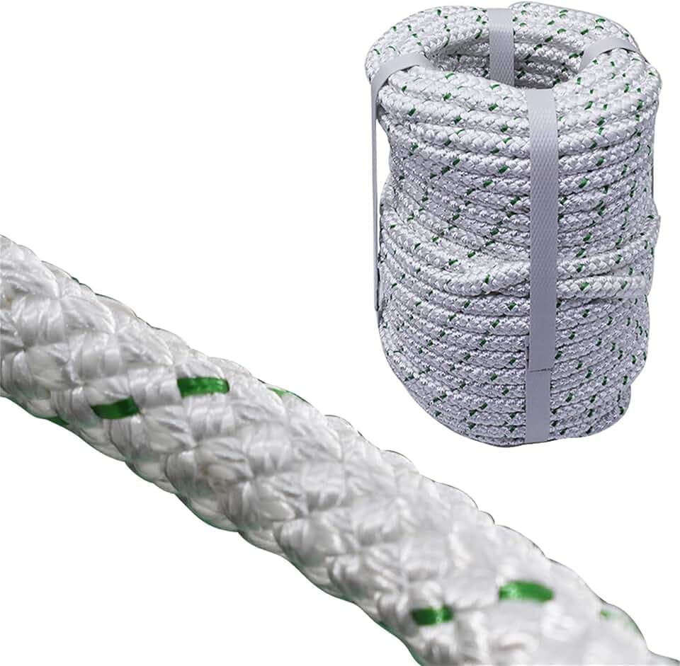 3/8In x 100FT Double Braid Polyester Ropes 4800 lbs Breaking Strength Strong Pulling Rope,Heavy Duty Rope for Tie, Pull, Swing and Knot