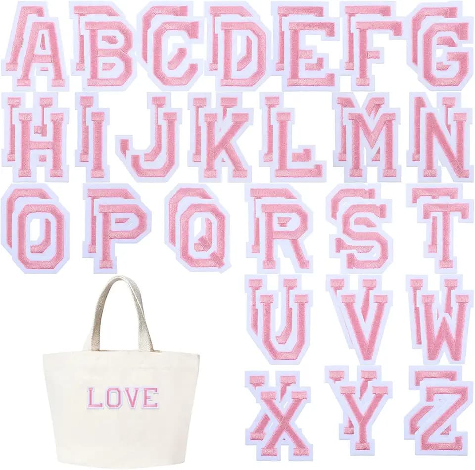 52 Stück Buchstaben zum Aufbügeln, Alphabet A-Z Buchstaben Aufkleber