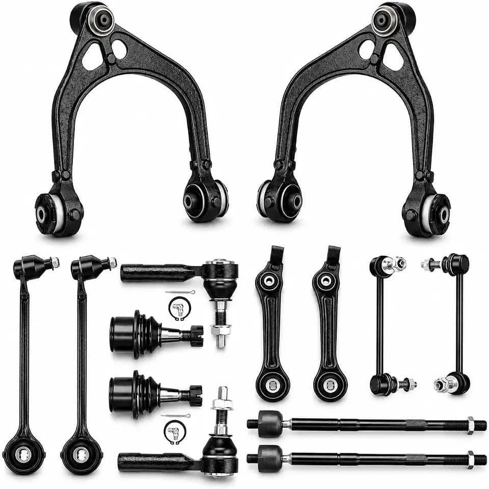 Front Control Arms with Ball Joints for Chrysler 300 Dodge Challenger Charger Magnum 2WD RWD 2005-2010 | Suspension Kit Tie Rod Ends Sway Bar End Link Replaces K620177 K620178 K620258-14PCS