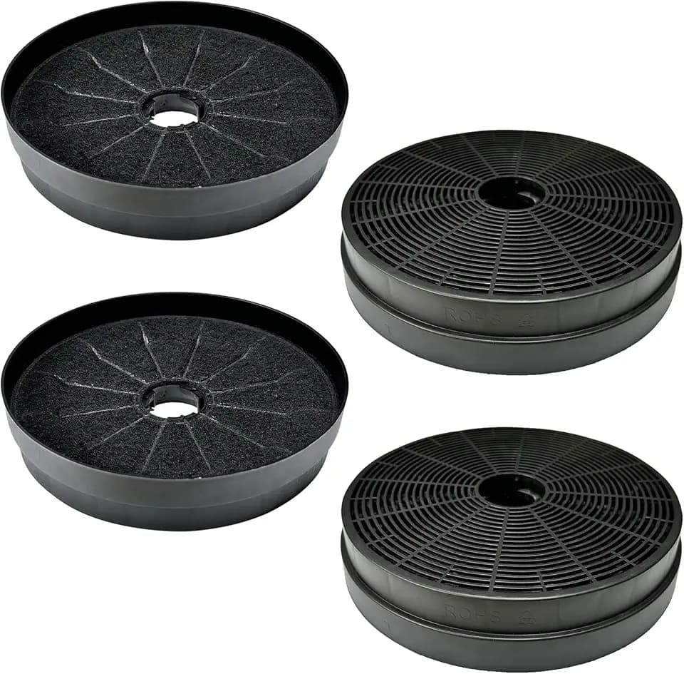 4er Pack CBCF003, aktiver Kohlefilter, kompatibel mit den Modellen der Dunstabzugshauben von Ciarra CBCS6/9102, CBWC/B6736N, CBCS9301 und CBCS4820