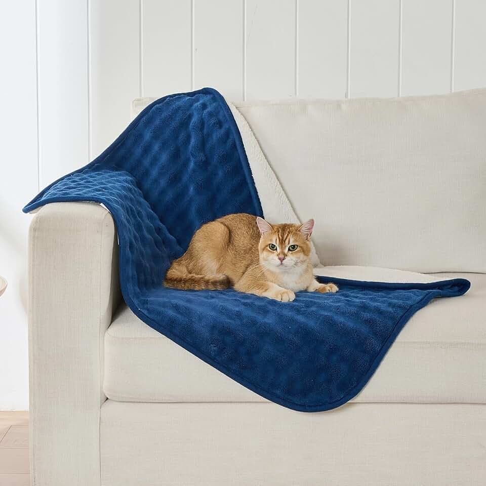 wasserdichte Decke für Bett Couch Sofa Auto, 76x101 cm, Marineblau