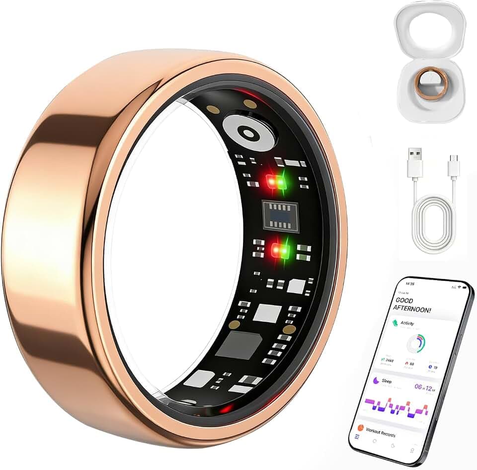 Smart Ring Health Tracker for Women Men, Fitness Ring, Gen3 Rosegold,8