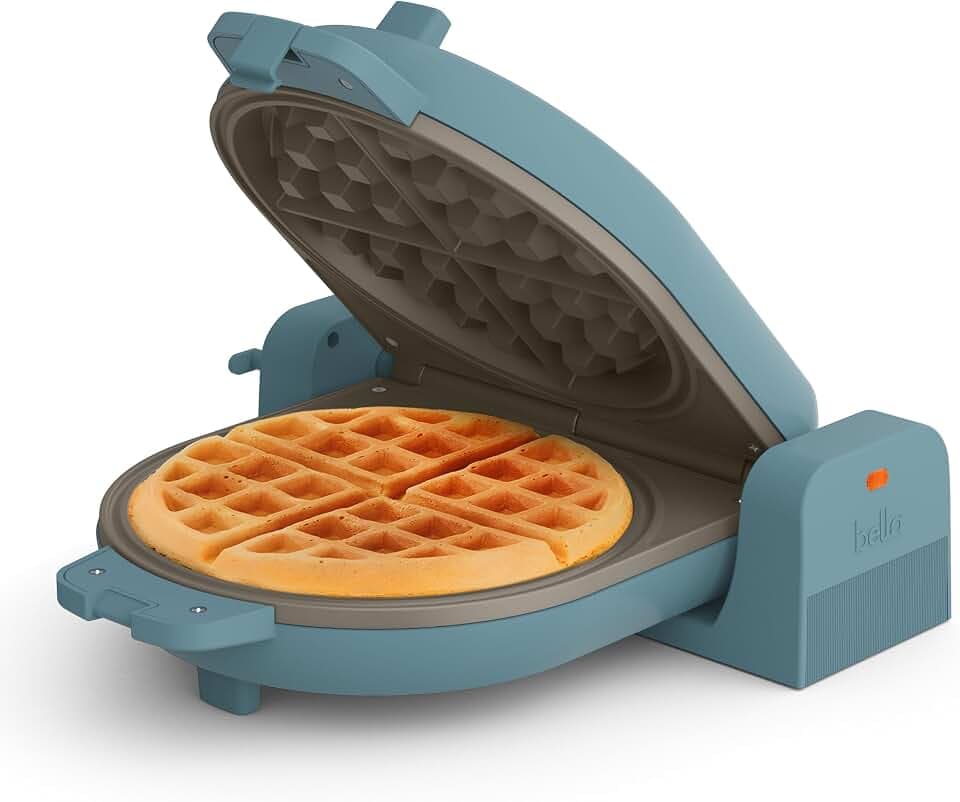 bella Fits-Anywhere™ Flip-n-Store Non-Toxic, Belgian Waffle Maker, Surf