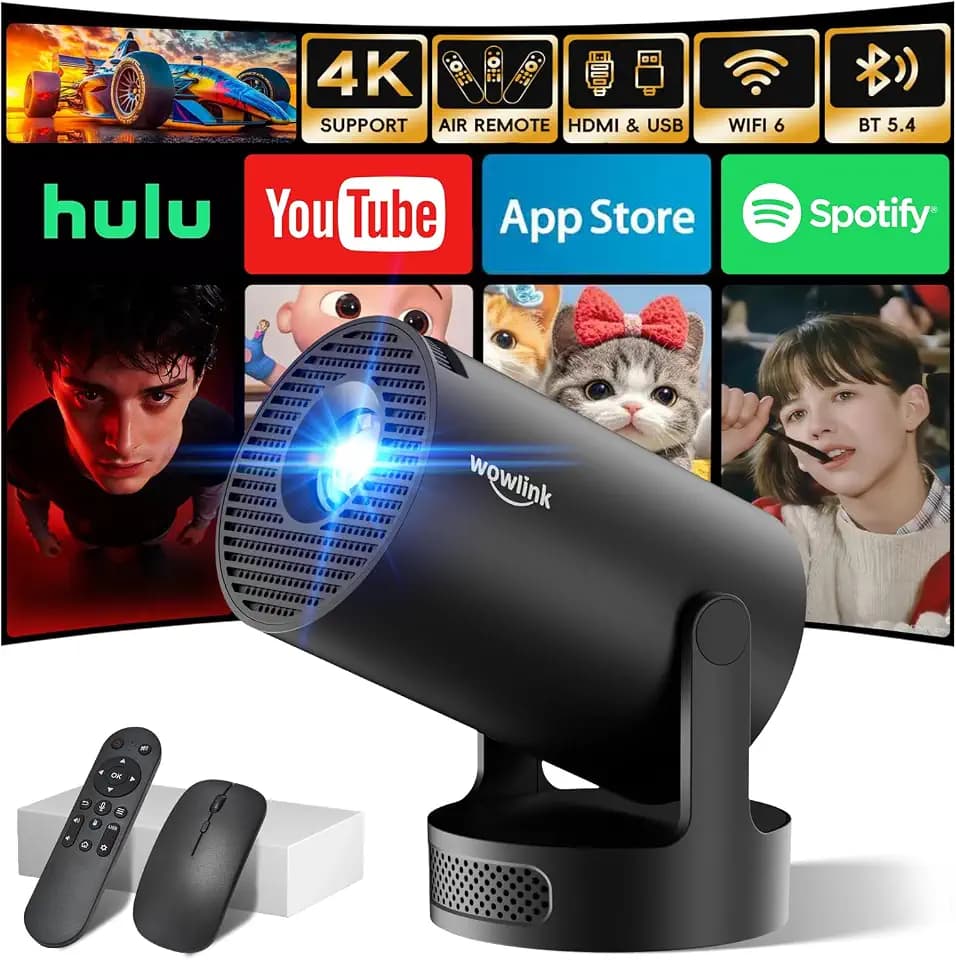 [Built-in App & 2026 Upgraded] Mini Projector with WiFi 6 and Bluetooth 5.4