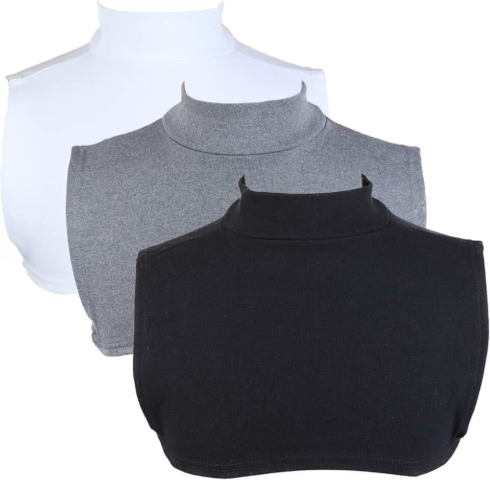 3 Stück Unisex Fake Kragen, abnehmbarer Rollkragen, Dickey-Kragen, Halber Top, Blusenkragen, hoher Kragen, gestrickt, für Damen und Herren