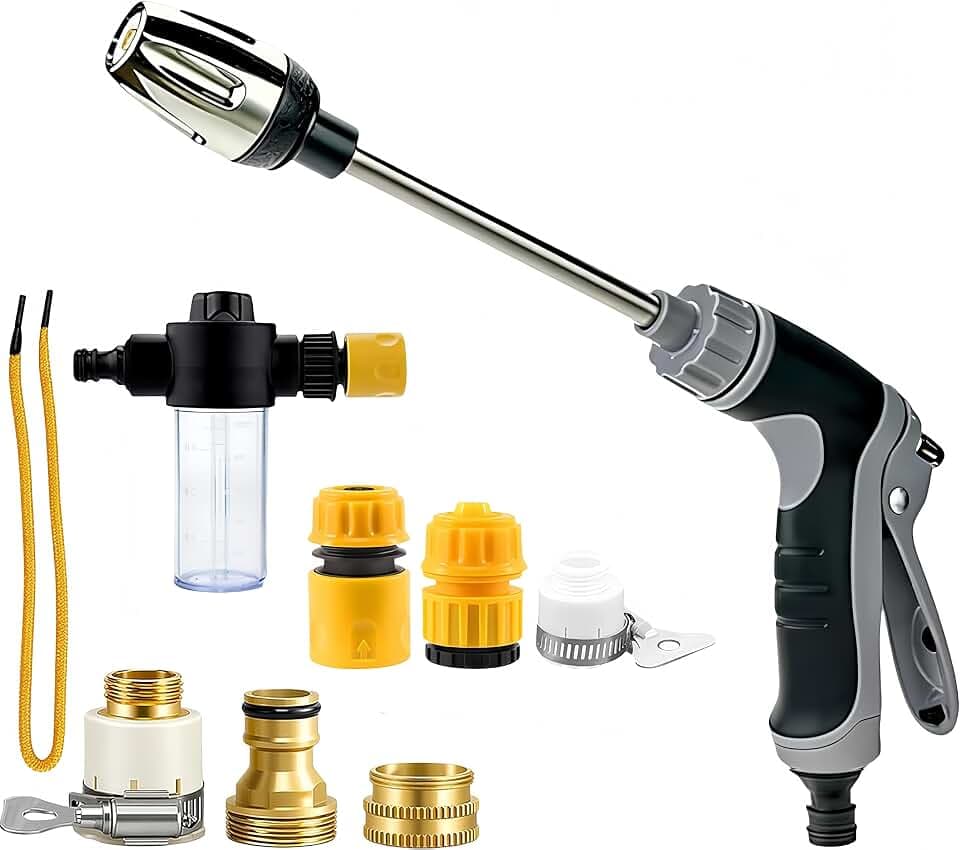 Power Blaster High Pressure Washer Nozzle, 360° Rotating 3 Spray Modes Pressure Washer Nozzle for Garden Hose, Easy Install
