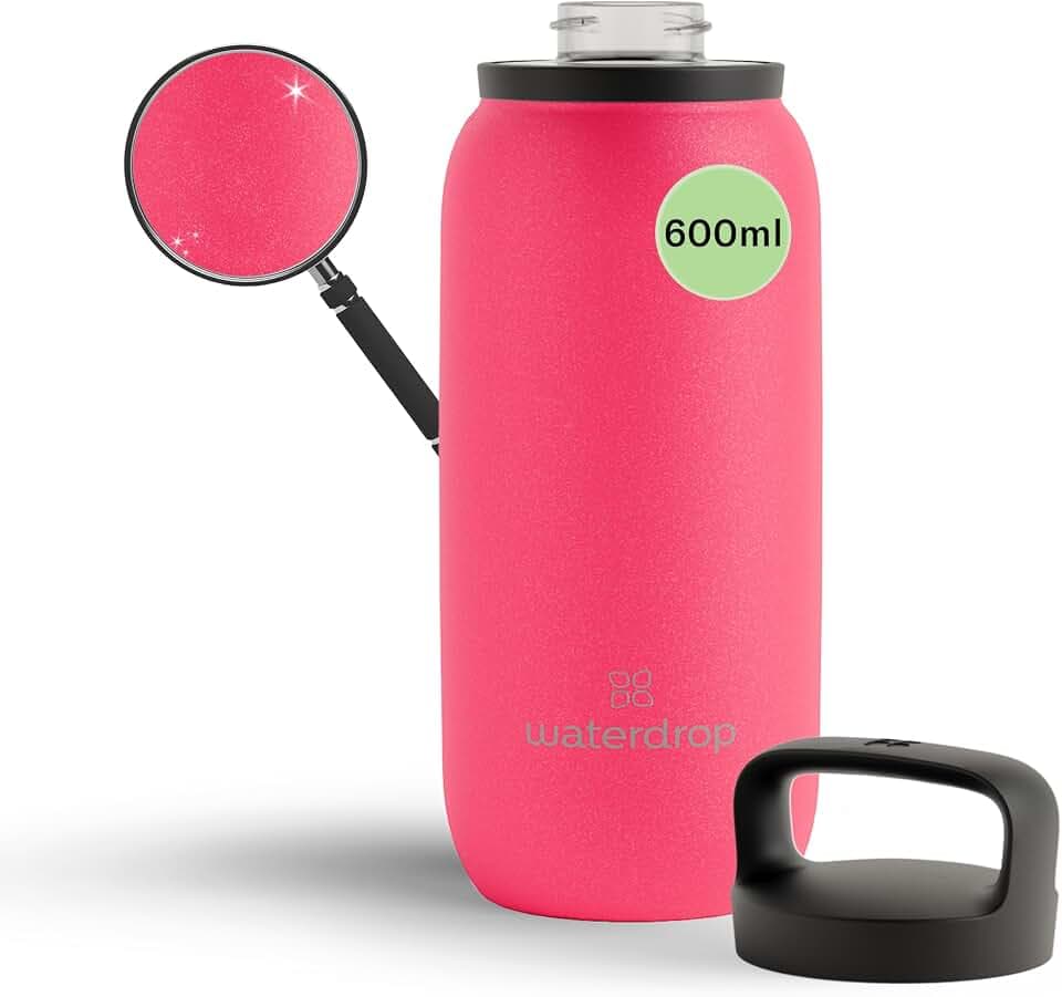 waterdrop® All Purpose Thermosflasche 600ml. isolierte Edelstahl Trinkflasche. 24h kalt - 6h/12h heiß. auslaufsicher & bruchsicher