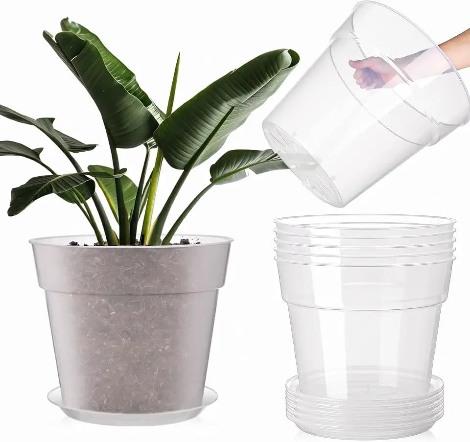 Baderke 6 Pack Clear Nursery Pot,13.65 Inch