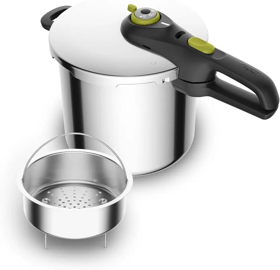 Tefal Secure Neo 8L, Schnellkochtopf aus Edelstahl, für 5-8 Personen, schnelle Ergebnisse, Qualität zum fairen Preis, P2534449