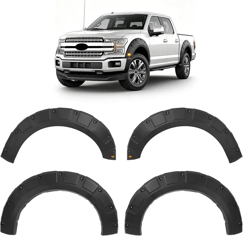 ALMULOO 4Pcs Fender Flares Compatible with 2018-2020 F-150 Excludes Trucks