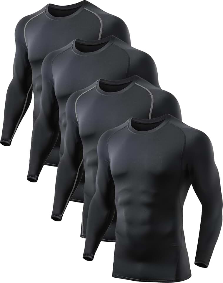 TELALEO Men's Compression Shirt Long Sleeve T Shirt Undershirt Baselayer