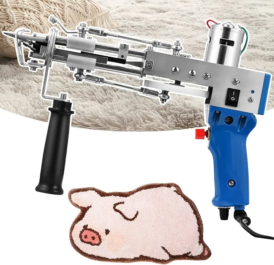 Electric Carpet Tufting Gun, Strickmaschine Cut Pile Rug Tufting Gun 5-40 Schritte /s 4-14mm Teppichbeflockungsmaschine, Home DIY Essential Tools, Industriestickmaschine