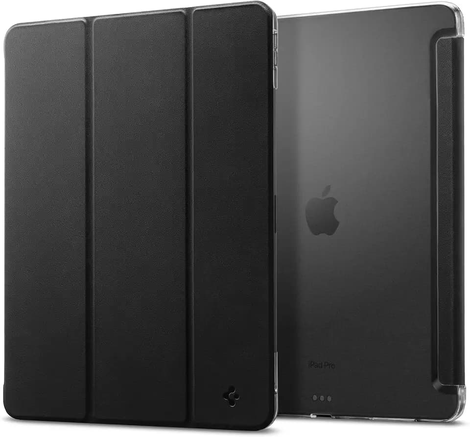 Spigen for iPad Pro 13 Inch Case M5/M4 (2025-2024), Liquid Air Folio Protective Tri-Fold Cover with Transparent Back, Supports Auto Wake/Sleep, Black