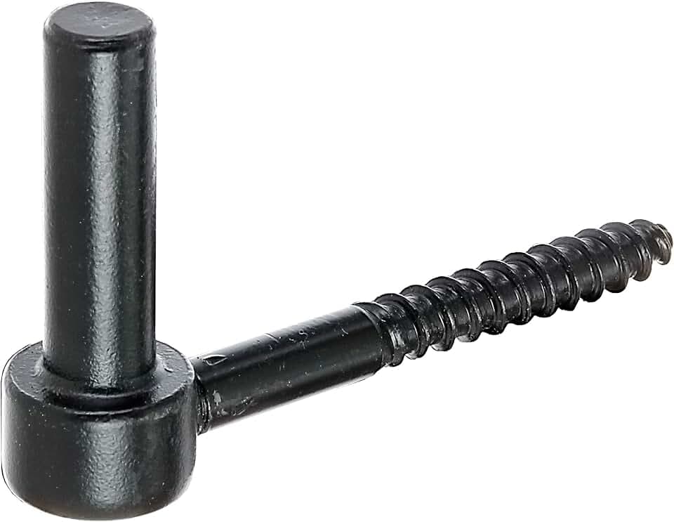 Alberts 306625 Kloben zum Einschrauben | J-Haken, mit angeschnittenem Gewinde | schwarzer Tauchlack | Dornmaß Ø14 mm | Länge 105 mm