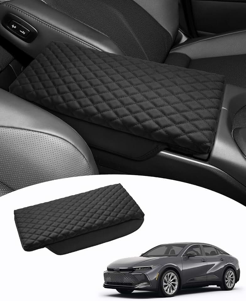 Shademax Toyota Crown Center Console Cover, Armrest Cover Cushion Pad for Toyota Crown Signia 2023 2024 2025 2026 Accessories PU Leather Middle Consle Lid Armrest Seat Box Cover Protector Anti-Scratch