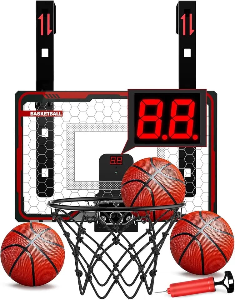 HopeRock Indoor Basketball Hoop for Kids, Mini Hoop Over the Door