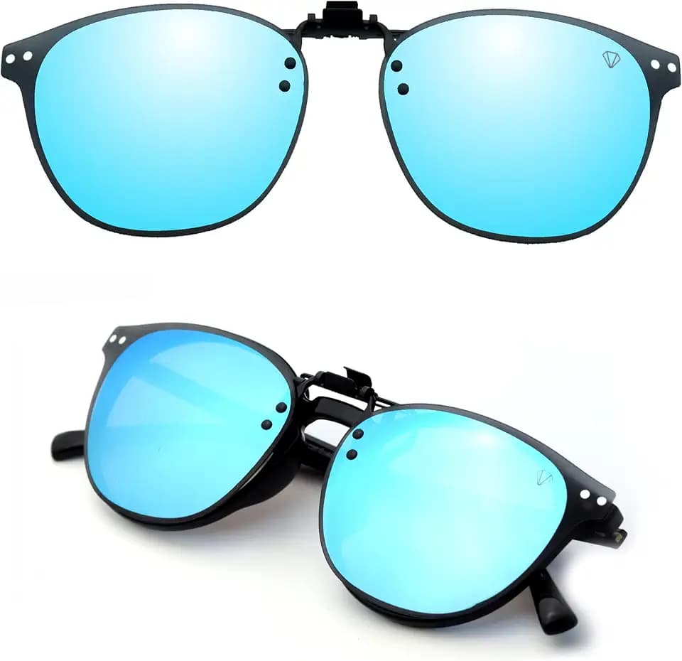 Polarisiert Sonnenbrillen Aufsatz Brille, Sonnenbrille Clip, Anhebbar und Ultraleicht, Herren, Damen 100% UV400