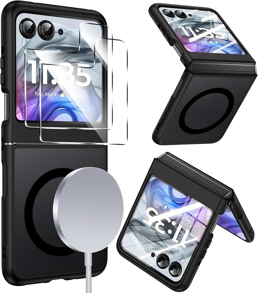 LeYi for Motorola-Razr-2026/2025/2024-Case Compatible with Mag-Safe, Black